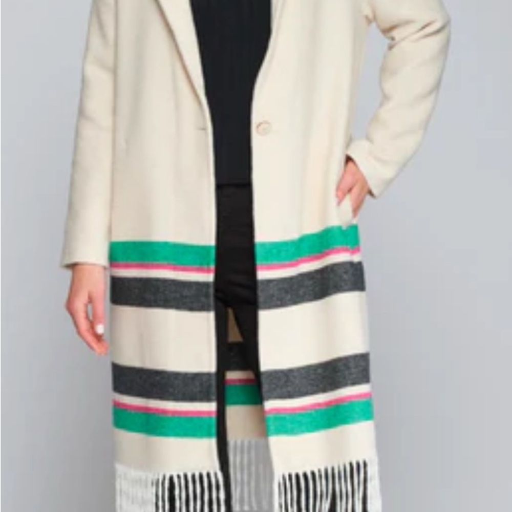 NWT Vilagallo Siena Blanked Stripes Coat 42 Large